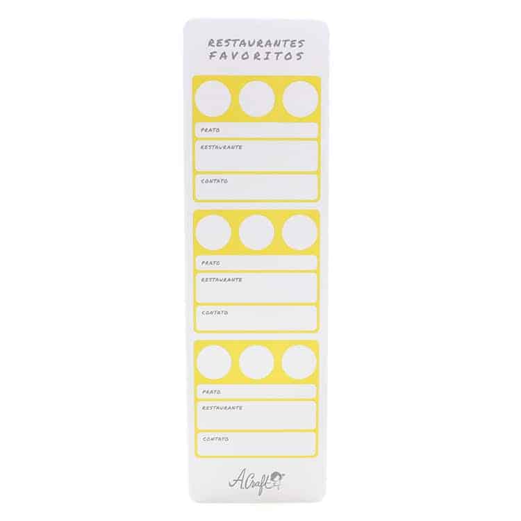 Planner A.Craft – Refil cartão restaurante - Bloco de refeições