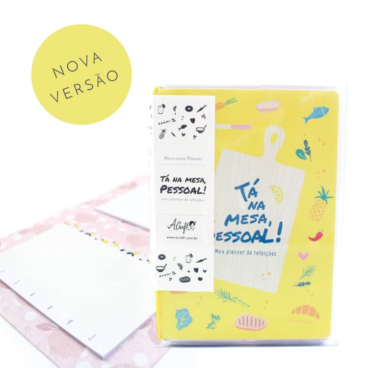 planner de refeições acraft ta na mesa pessoal