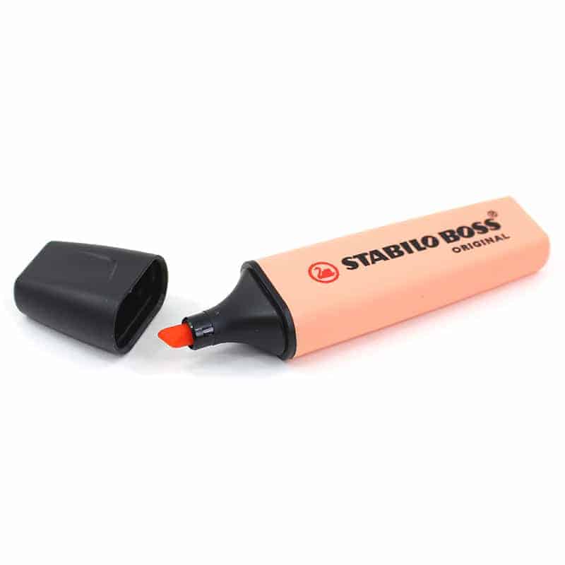 Caneta marca texto Stabilo Boss tom pastel - Pêssego
