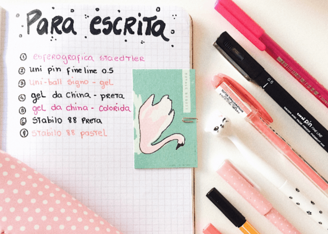 Quais canetas são mais indicadas para usar em bujo e planner