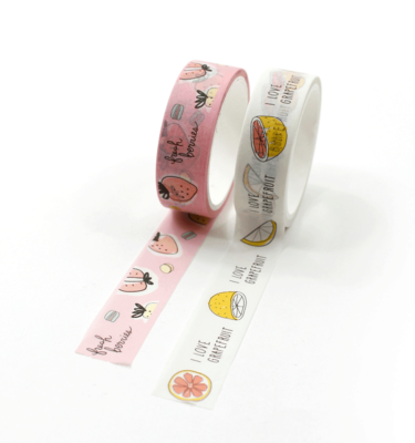 Kit 2 Washi tapes – I love grapefruit
