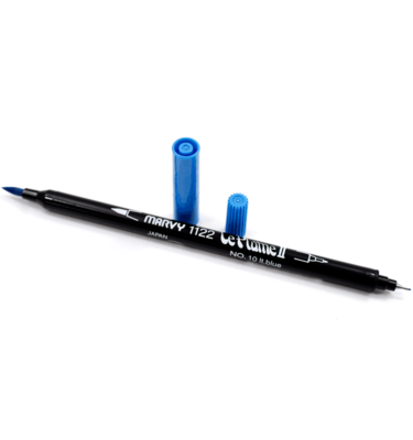 Caneta 2 pontas – Marvy Le Plume II – Cor azul claro