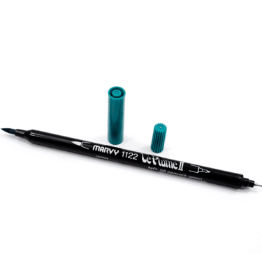 Caneta 2 pontas – Marvy Le Plume II – Cor verde peacock