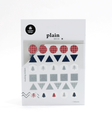 Kit com 3 cartelas de adesivos - Plain deco geométrico - Winter 1 (n.1616)