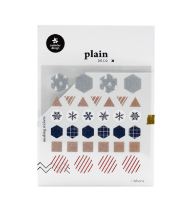 Kit com 3 cartelas de adesivos - Plain deco geométrico - Winter 2 (n.1617)
