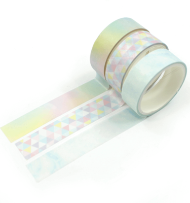 Kit 3 Washi tapes - Perolada - Mosaic rainbow