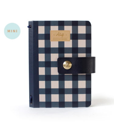 Planner A.Craft – Mini capa dura Xadrez vichy azul marinho (para 4 blocos)