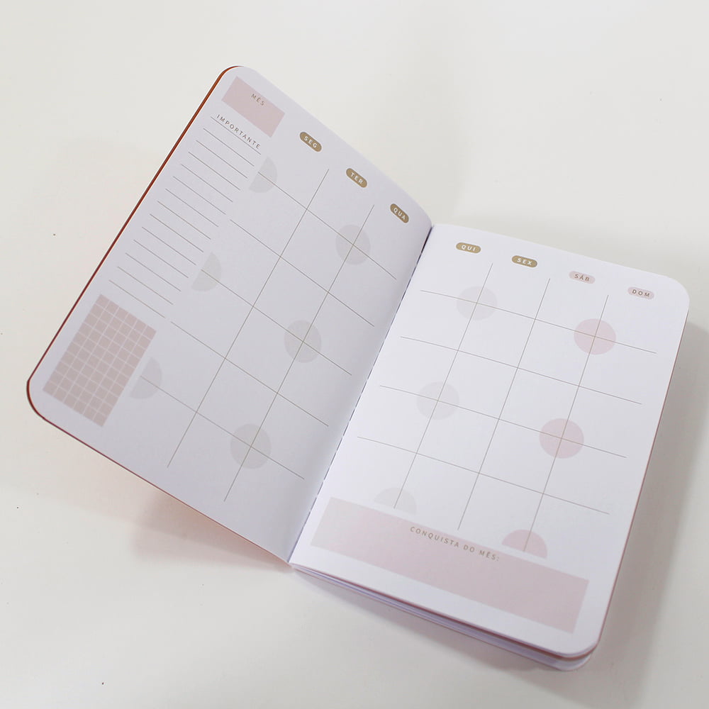 Mini planner completo Pink Plum Lily - Mini agendas permanentes + adesivos calendários 2024 - Imagem 15