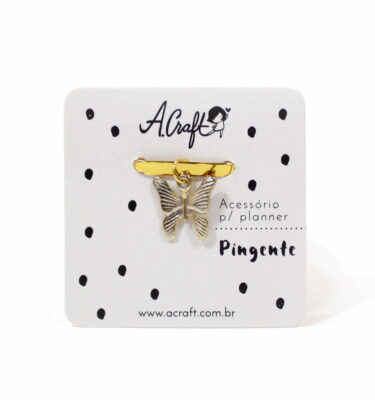 Acessório para planner A.Craft – Pingente dourado - Borboleta