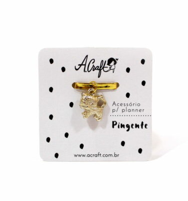 Acessório para planner A.Craft – Pingente dourado - Oncinha