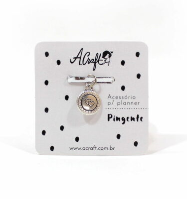Acessório para planner A.Craft – Pingente prata - Amor