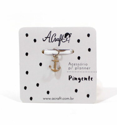 Acessório para planner A.Craft – Pingente prata - Âncora pequena
