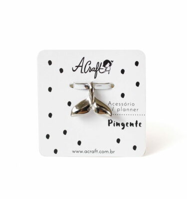 Acessório para planner A.Craft – Pingente prata - Cauda de baleia