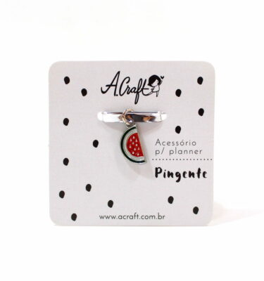 Acessório para planner A.Craft – Pingente prata - Melancia