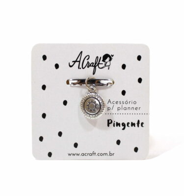 Acessório para planner A.Craft – Pingente prata - Sol