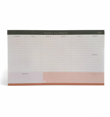 Bloco de notas - Planner semanal de mesa - Coleção Fresh Morning