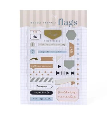 Planner A.Craft – Régua stencil para planner - Flags