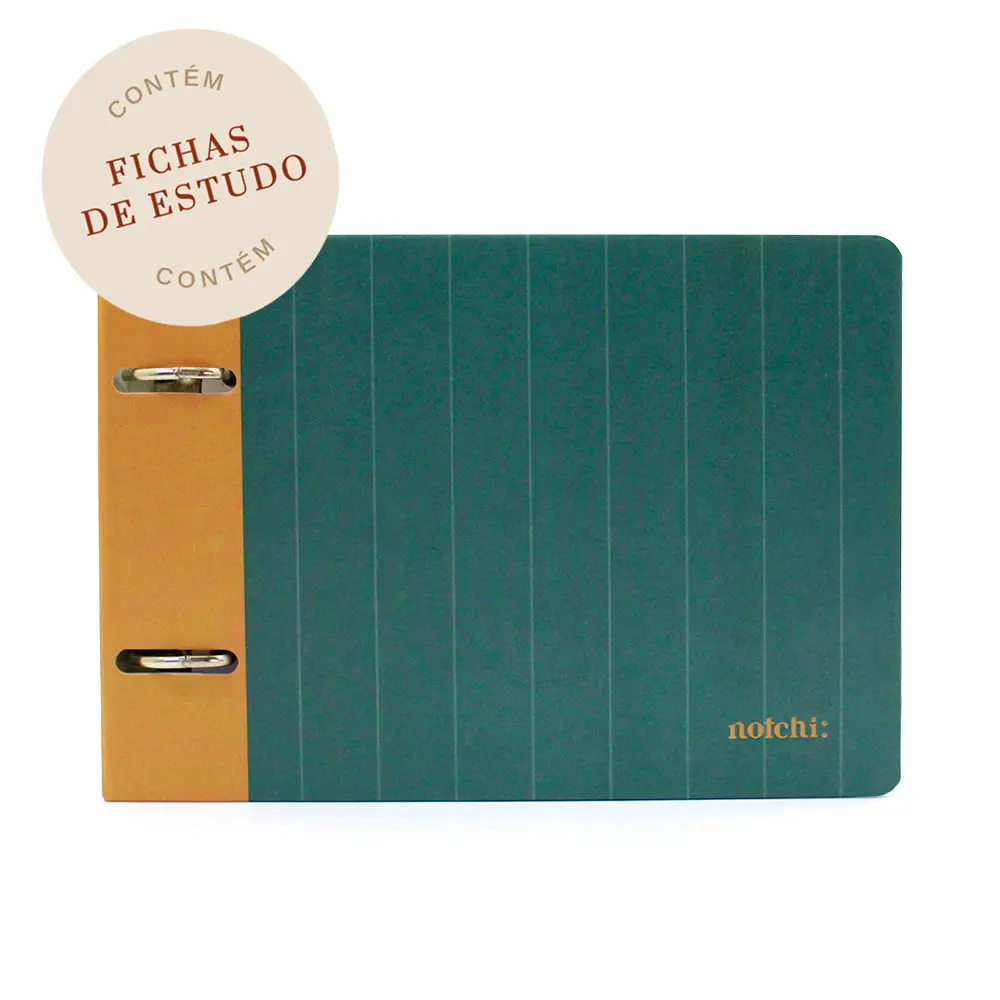 Fichário Elegance green Notchi - fichas de estudo