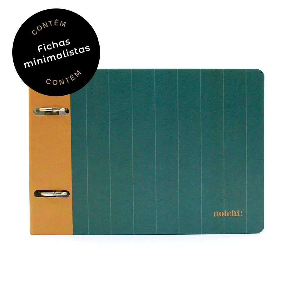 Fichário Elegance green Notchi - fichas minimalistas