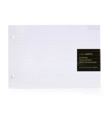 Fichas minimalistas pautadas Notchi (50 folhas 180g/m²)