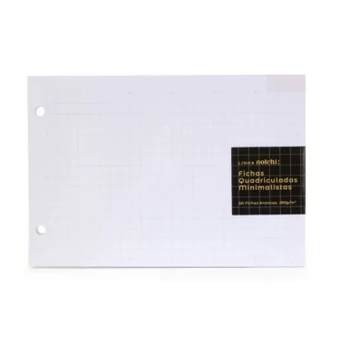 Fichas minimalistas quadriculadas Notchi (50 folhas 180g/m²)