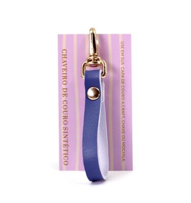 Chaveiro de couro sintético – Blueberry