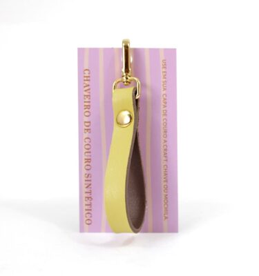 Chaveiro de couro sintético – Mustard