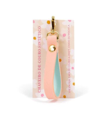 Chaveiro de couro sintético – Peach