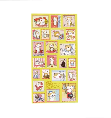 Adesivo - Nekoni Cat Stamp Sticker Yellow