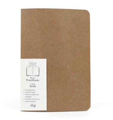 Planner A.Craft – Caderno capa kraft - Pontilhado costurado