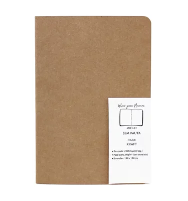 Planner A.Craft – Caderno capa kraft - Sem pauta costurado