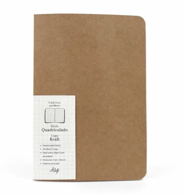 Planner A.Craft – Caderno capa kraft - Quadriculado costurado