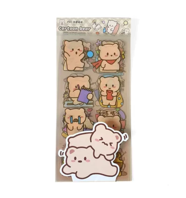 kit com 8 cartelas de adesivos - Cartoon Bear