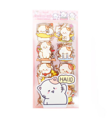 kit com 8 cartelas de adesivos - Cartoon Cat
