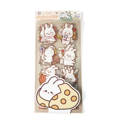 kit com 8 cartelas de adesivos - Cartoon Rabbit