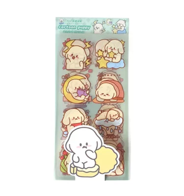 kit com 8 cartelas de adesivos - Cartoon Puppy
