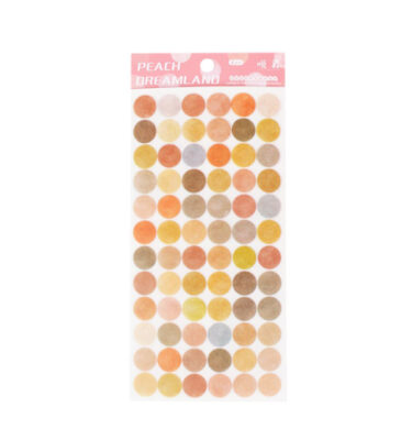 kit com 6 cartelas de adesivos redondos Watercolor - Peach Dreamland