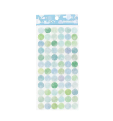 kit com 6 cartelas de adesivos redondos Watercolor - Lake Blue Sky