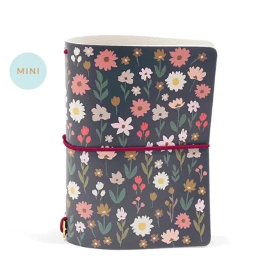 Planner A.Craft - Mini capa Wildflowers Azul Marinho