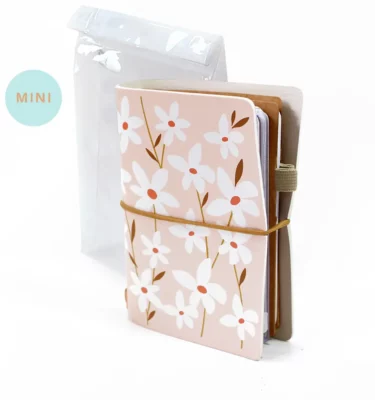 Mini planner completo Pink Plum Lily - Mini agendas permanentes + adesivos calendários 2024