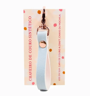 Chaveiro de couro sintético – Comfy Blue