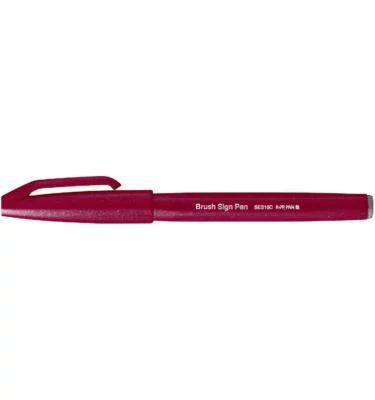 Caneta Brush - Sign Pen Pentel - Bordô