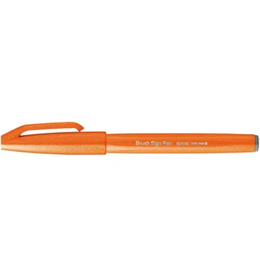 Caneta Brush - Sign Pen Pentel - Laranja