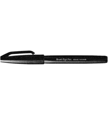 Caneta Brush - Sign Pen Pentel - Preto