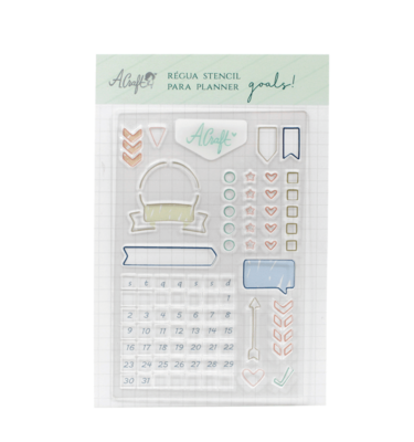 Régua stencil para planner – Goals – Bazar dia 4