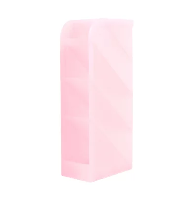 Porta Canetas Diagonal com 4 Divisórias - Rosa Fosco