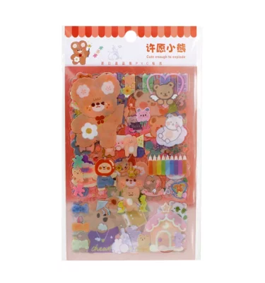 KIT com 6 Cartelas de Adesivos - Make a wish bear