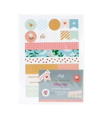 Kit 4 cartelas de adesivos - Blossom