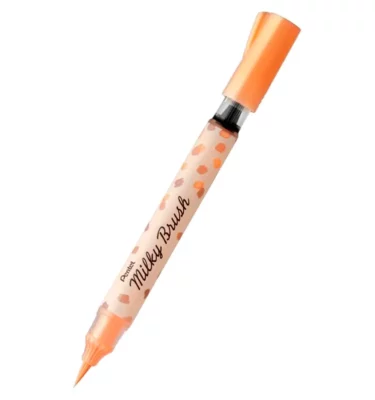 Caneta Pincel - Milky Brush Pentel - Laranja pastel