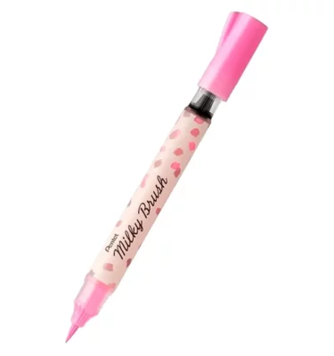 Caneta Pincel - Milky Brush Pentel - Rosa pastel